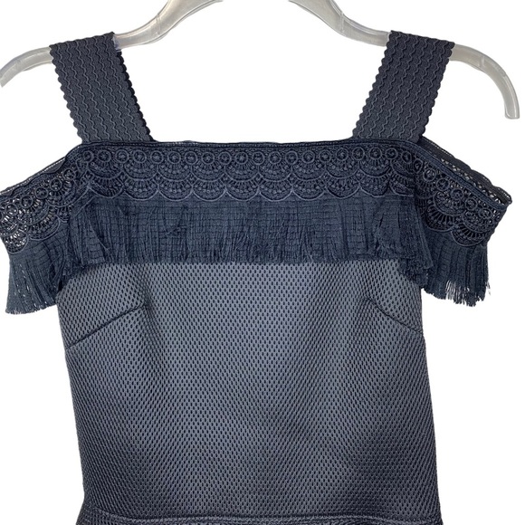 David Charles Black Label Fringe Cold Shoulder Dress - Picture 3 of 5